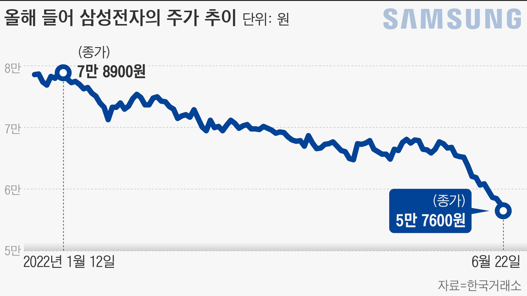 삼성전자의 주가 하락 원인